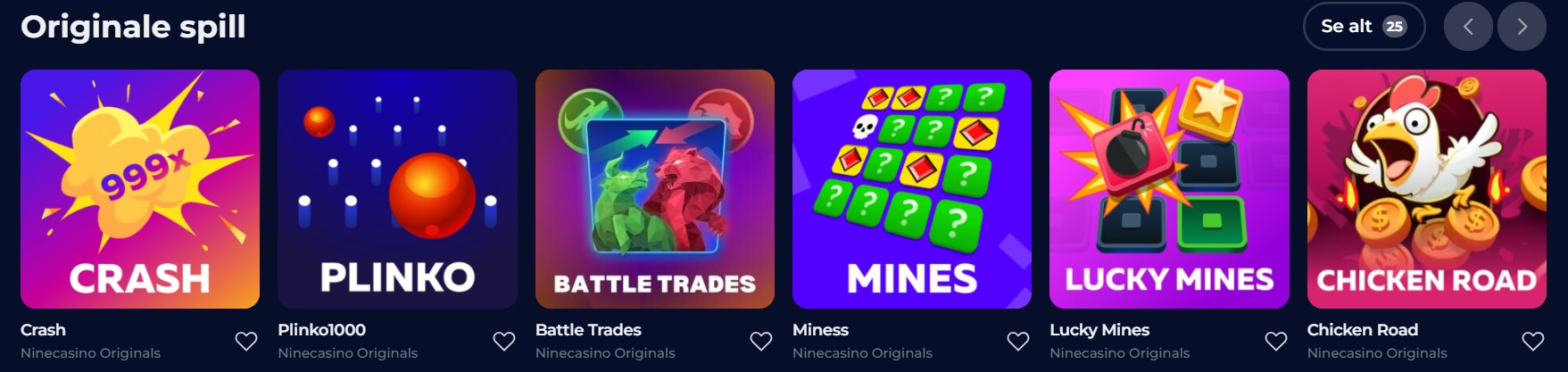 Originalspill på Nine Casino